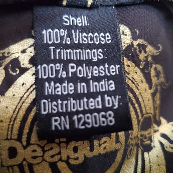 Desigual by Christian Lacroix Women's SS Blouse Stripes 3D Floral Applique Small - Picture 12 of 13